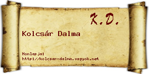 Kolcsár Dalma névjegykártya